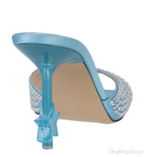 Ocean Blue Crystal Embellished Star Mules