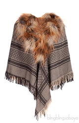 Gucci Fox Trimmed GG Patterned Stole