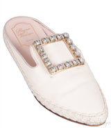 Off-white Crystal Flat Mule