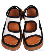 White Stretch Neoprene Sandals