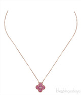 Pink Vintage Alhambra Holiday Pendant Necklace