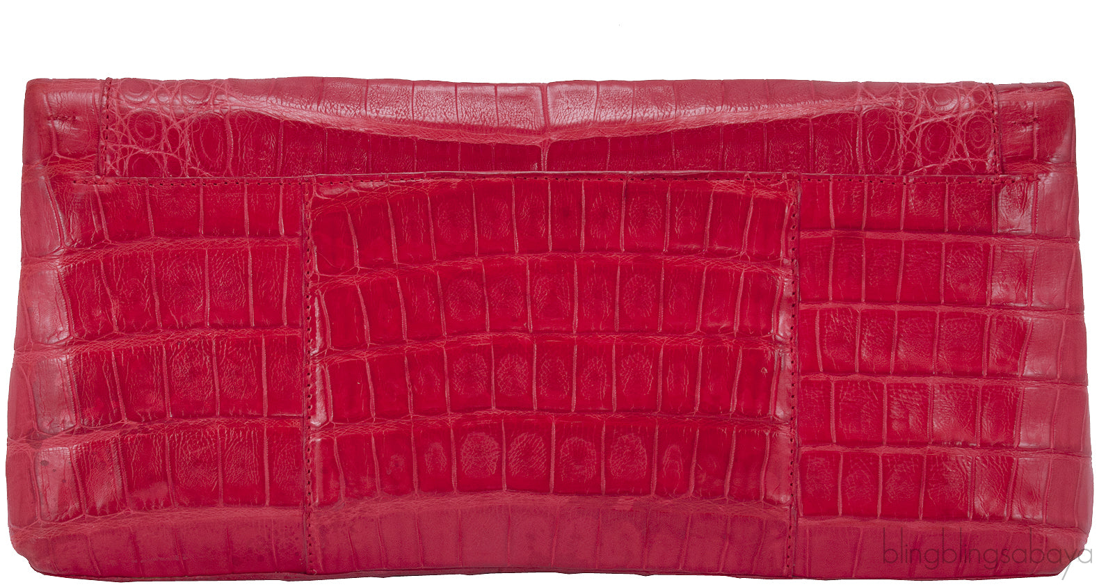 Pinkish Red Crocodile Fold-over Clutch*