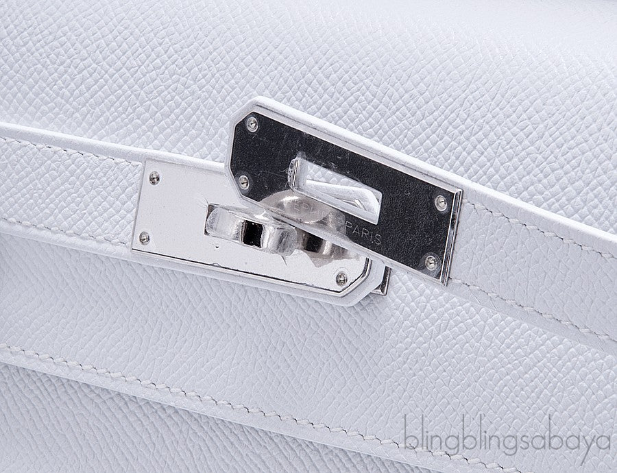 Kelly 32 White Epsom Sellier
