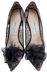 Black Floral Lace Pump