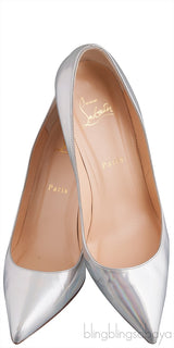Silver Metallic Pointed Toe Heels