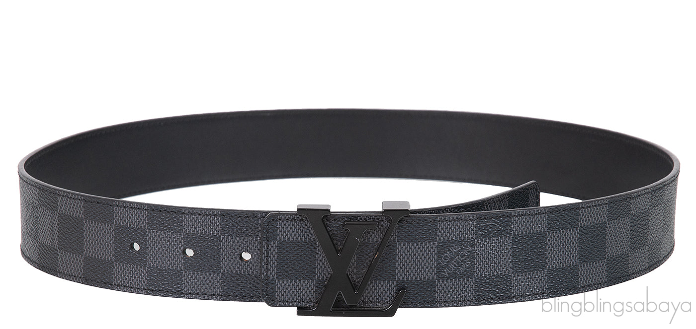 LV Initials 40 MM Matte Black Belt