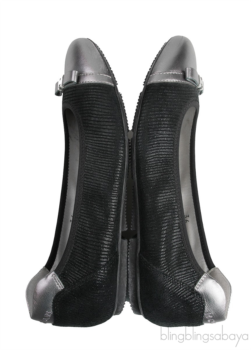 Silver Cap Toe Ballet Flat