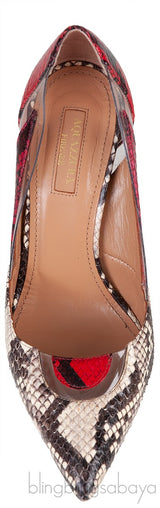 Natural & Red Python PVC Heels