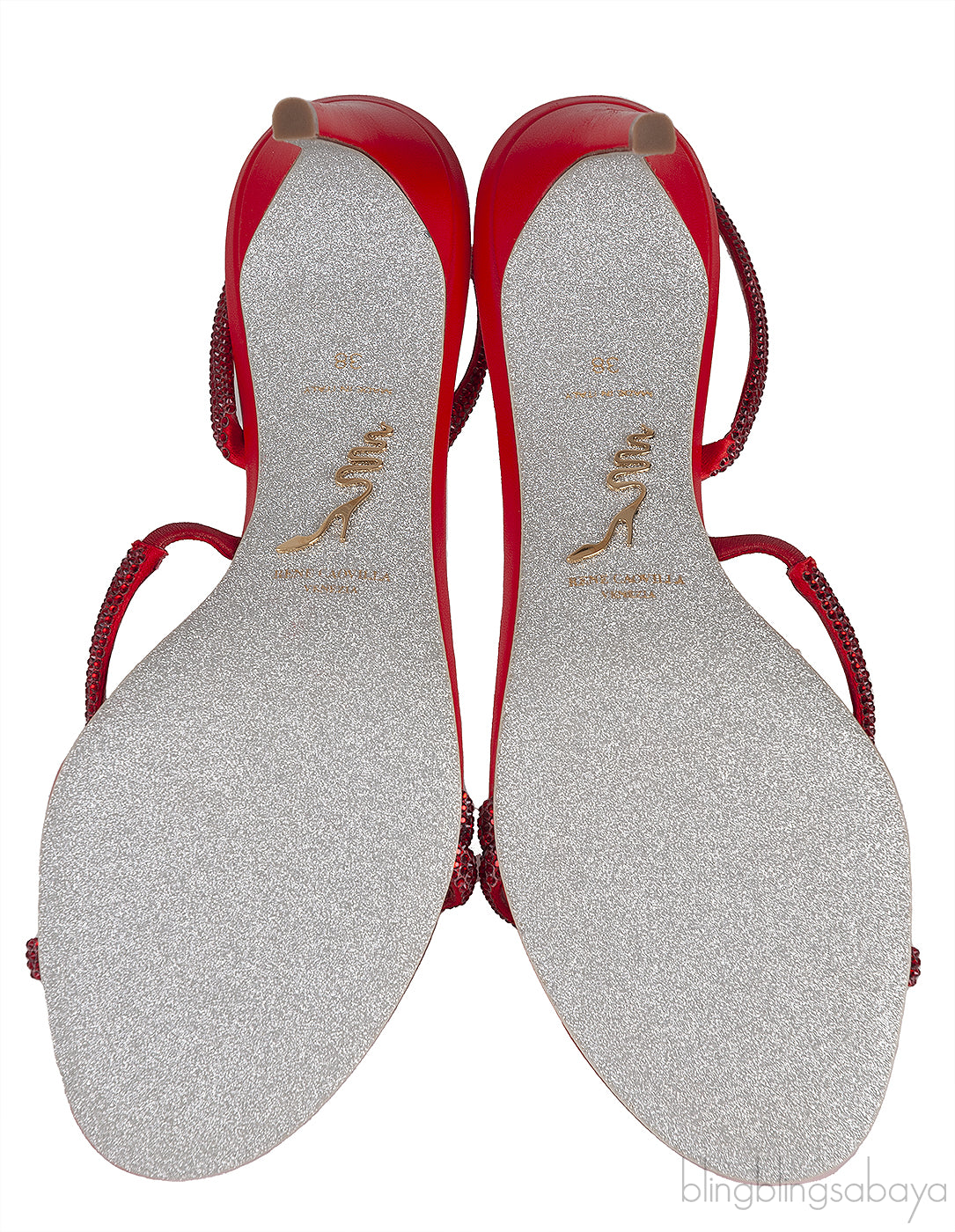 Red Crystal Slingback Sandals