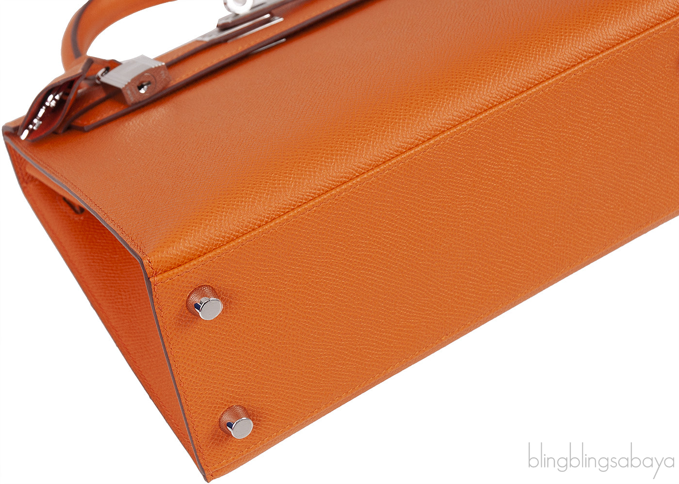 Kelly 25 Orange Epsom Sellier PHW