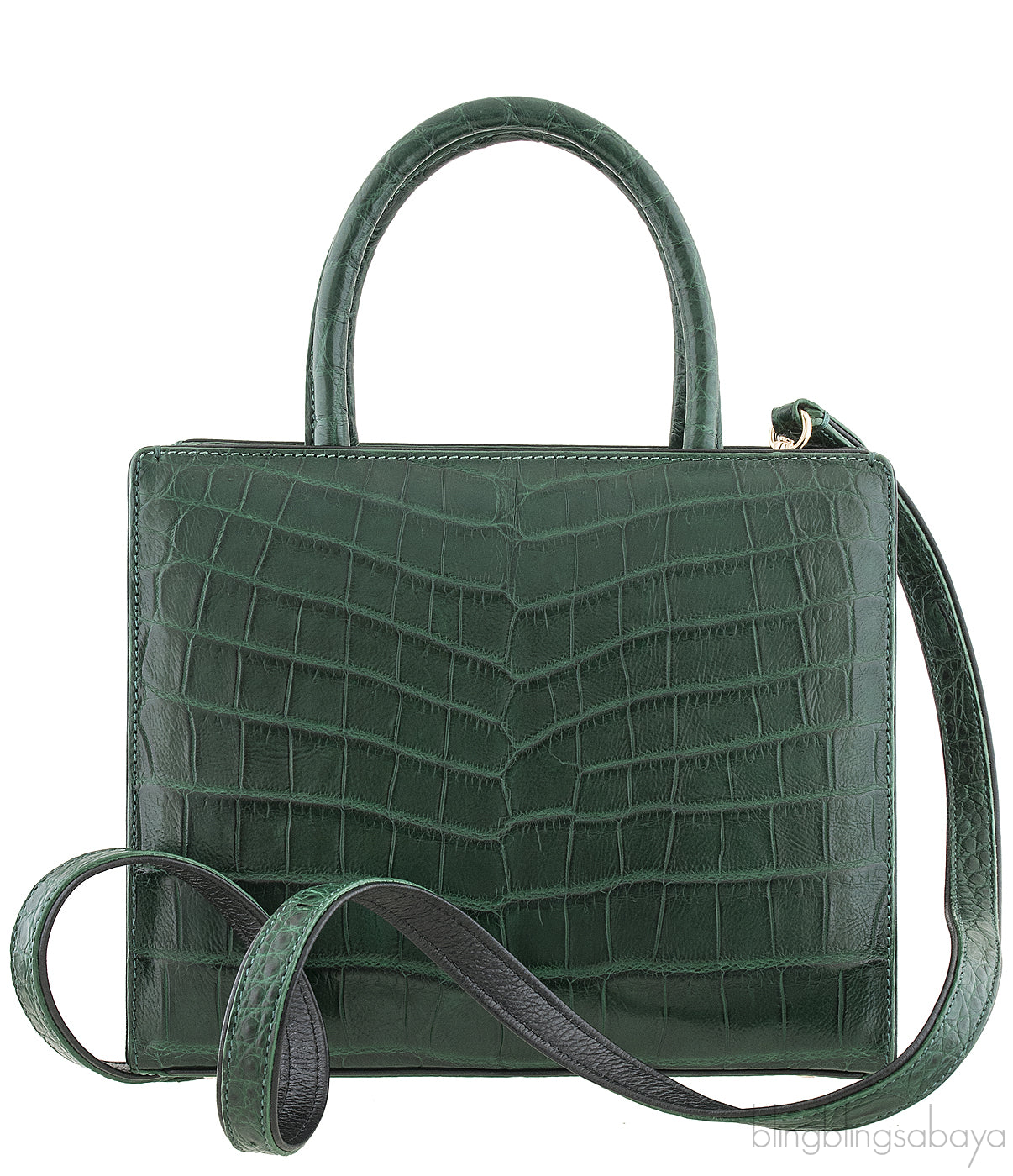 S\'uvimol My Sweet Box Emerald Crocodile Bag