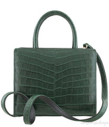 S\'uvimol My Sweet Box Emerald Crocodile Bag