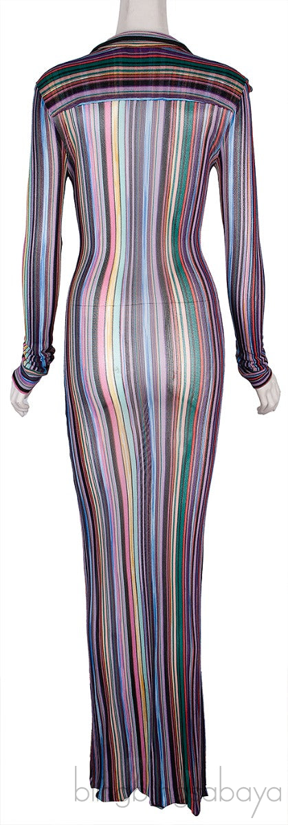 Multicolored Stripes Maxi Dress