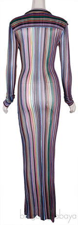 Multicolored Stripes Maxi Dress