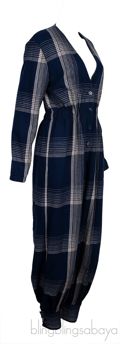 Blue Checkered Jumpsuit