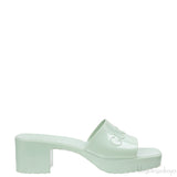 Gucci Rubber Slide Pastel Green Sandals