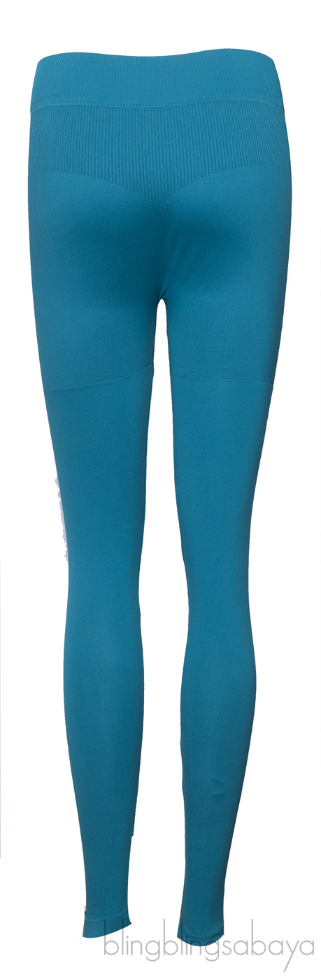 Blue Green Stretch Leggings