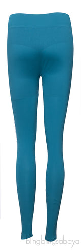 Blue Green Stretch Leggings