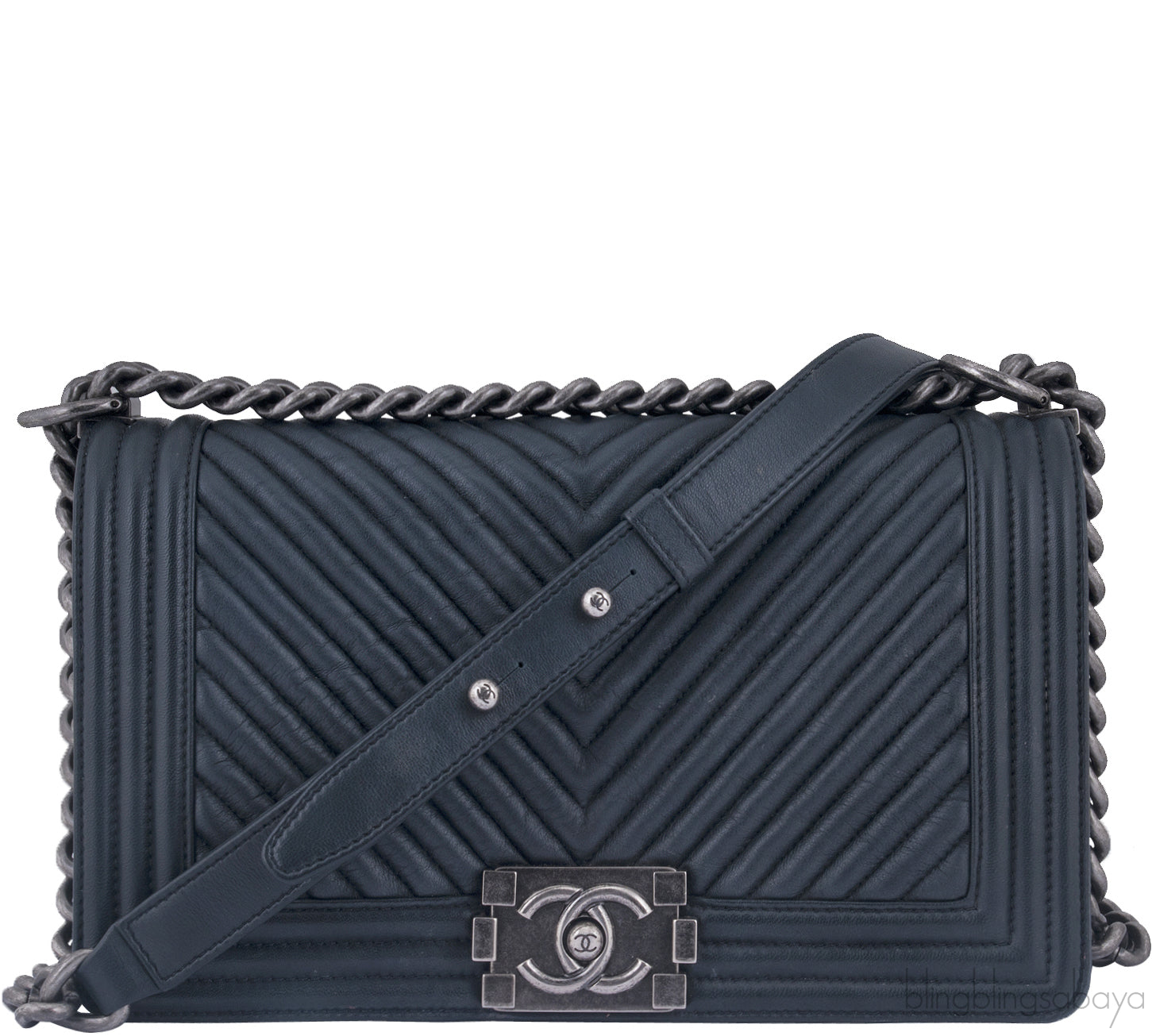 Charcoal Grey Chevron Le Boy