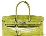 Birkin 35 Vert Anis Porosus PHW