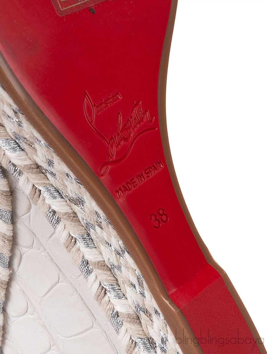 Madmonica 120 Spiked Croc-effect Leather Espadrille Wedge