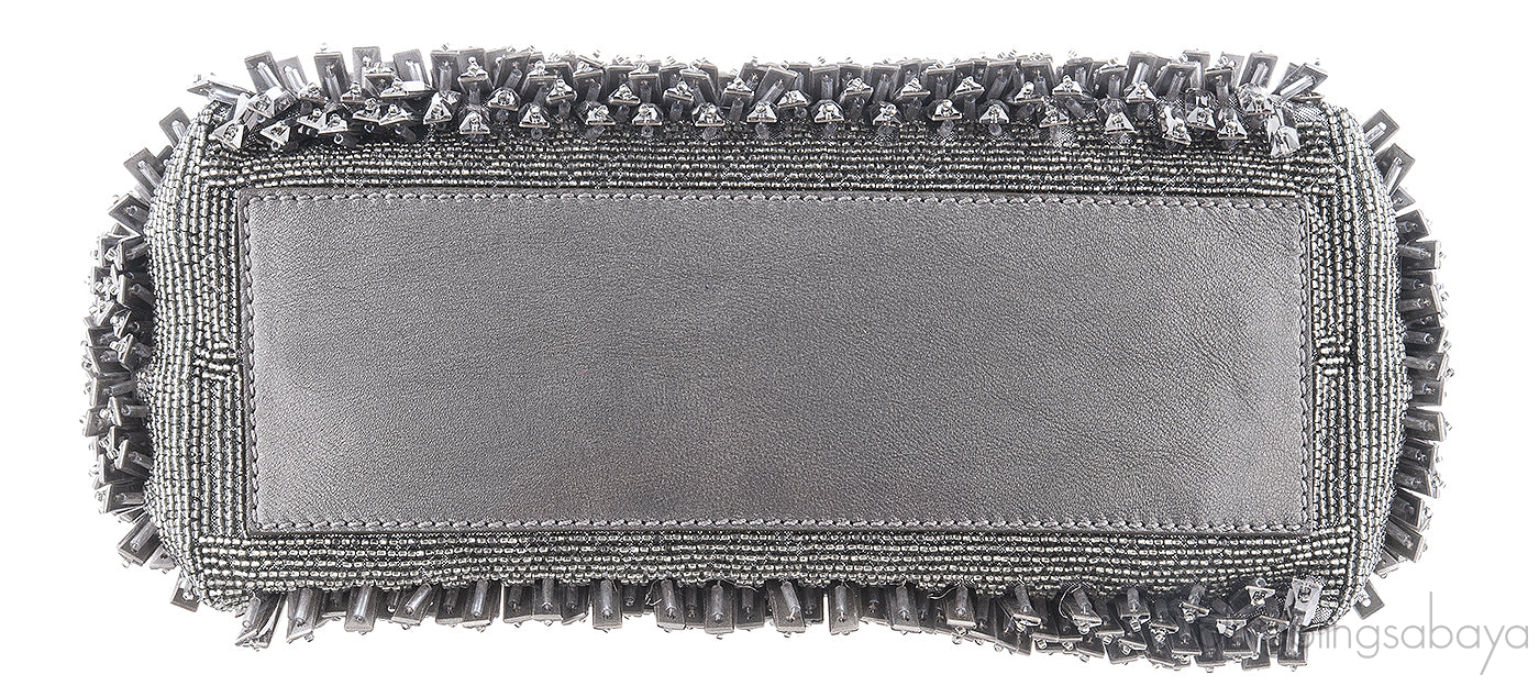 Grey Crystals & Beads Embellished Peekaboo