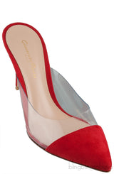 Red Suede & PVC Slide Mule