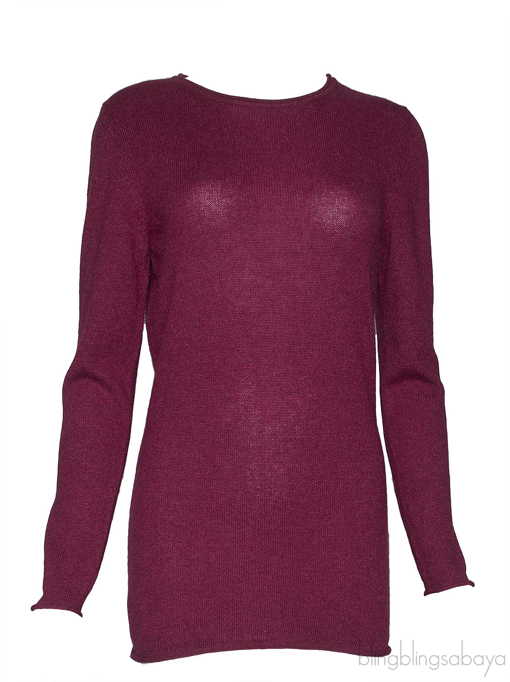 Burgundy Cashmere Long Sleeve Shirt