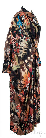 Flamboyant Garden  Print Caftan Dress