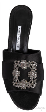 Martamod Black Satin Mules