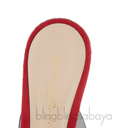 Red Suede & PVC Slide Mule