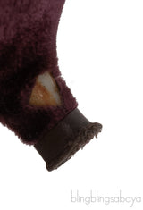 Dark Purple Velvet Mini Kitten Heels