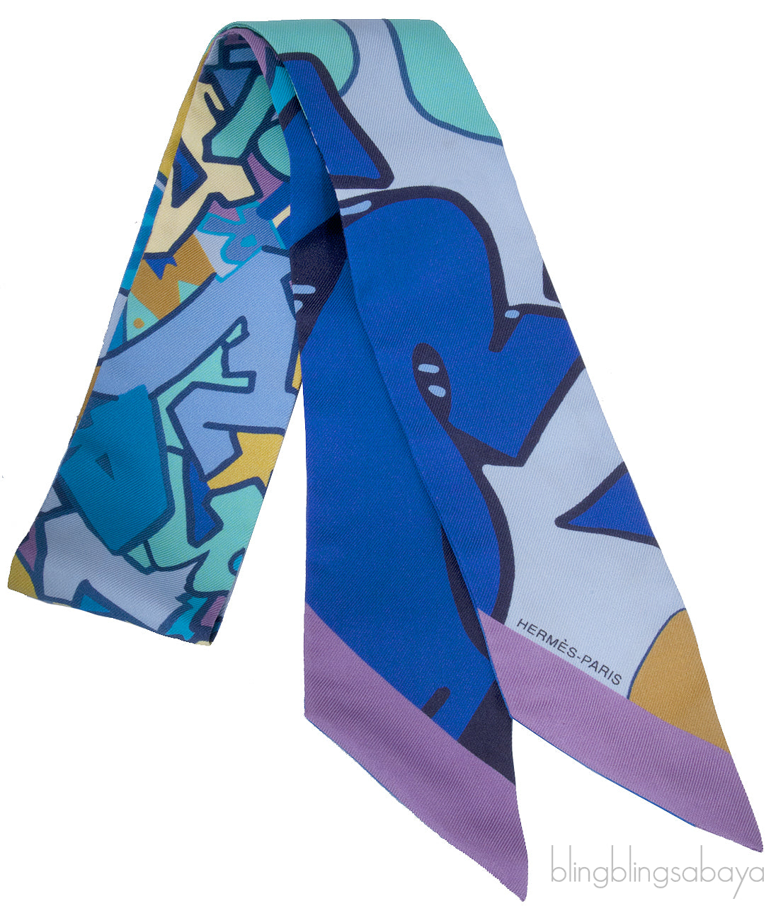 Graff Multicolor Blue Silk Twilly