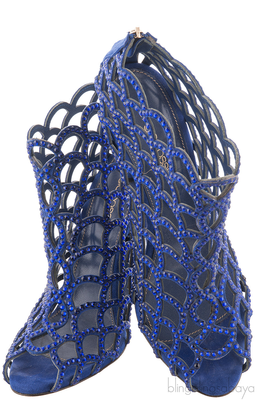 Blue Crystal Mermaid Boots