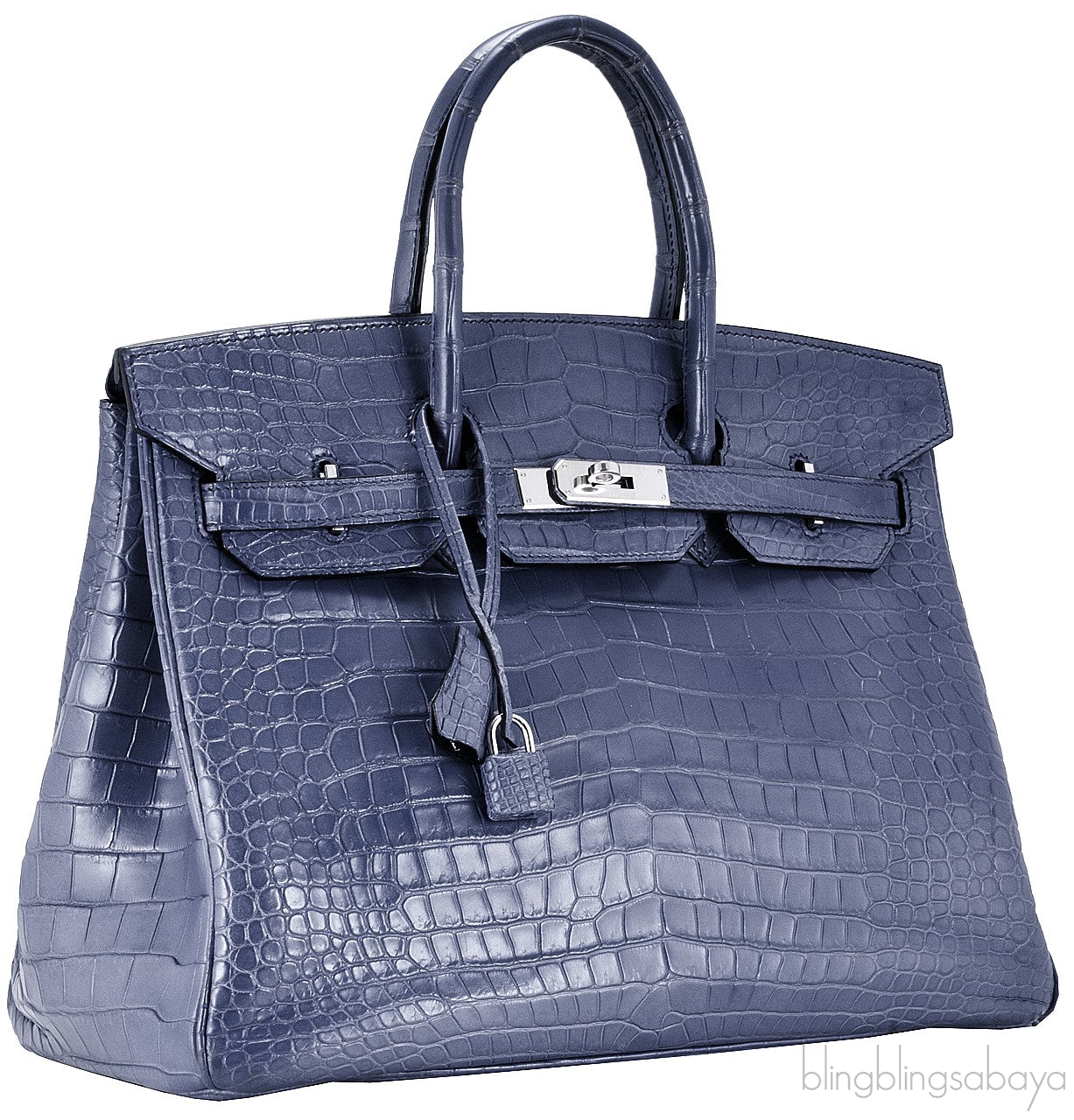 Birkin 35 Brighton Blue Matte Porosus