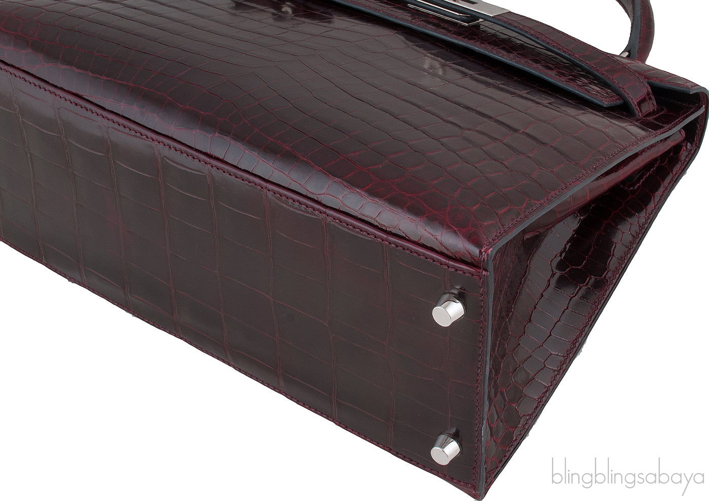 Kelly 28 Bordeaux Crocodile PHW