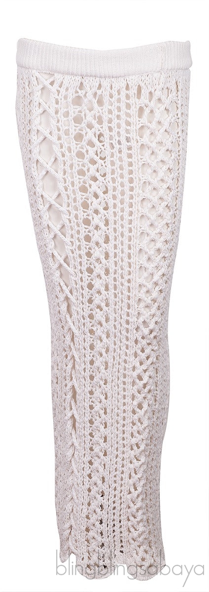 White Crochet Maxi Skirt