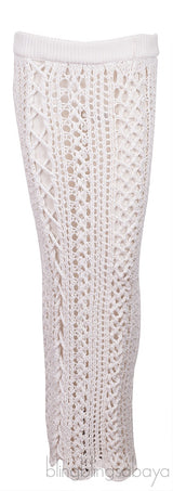 White Crochet Maxi Skirt