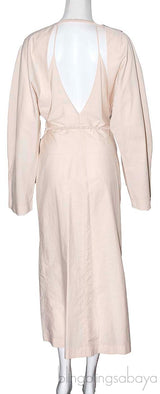 Beige Canyon Open Back Wrap Dress
