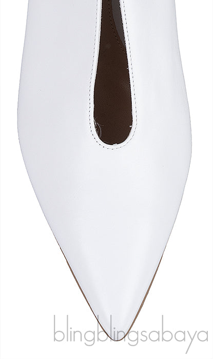 White Pointed Toe Heels