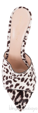 Alice Leopard Print Calf Hair Mules