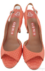 Orange Python Slingback Heels