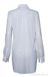 Pleated Off-white Long Sleeve Shirt