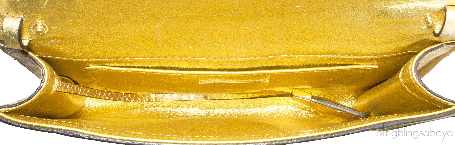 Gia Gold Python Clutch