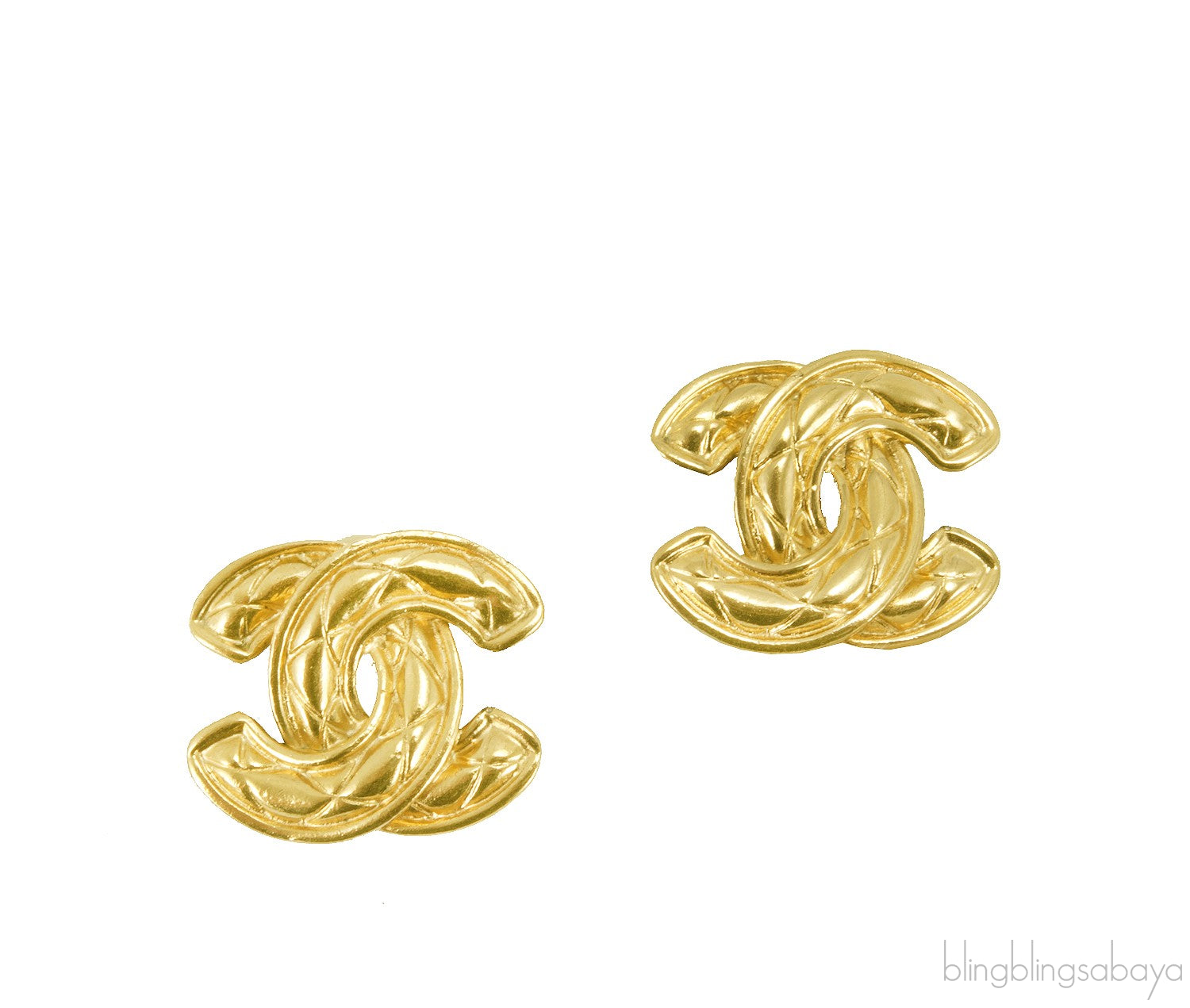 Vintage CC Quilted Earrings