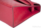 Kelly Pochette Rouge Vif Ostrich