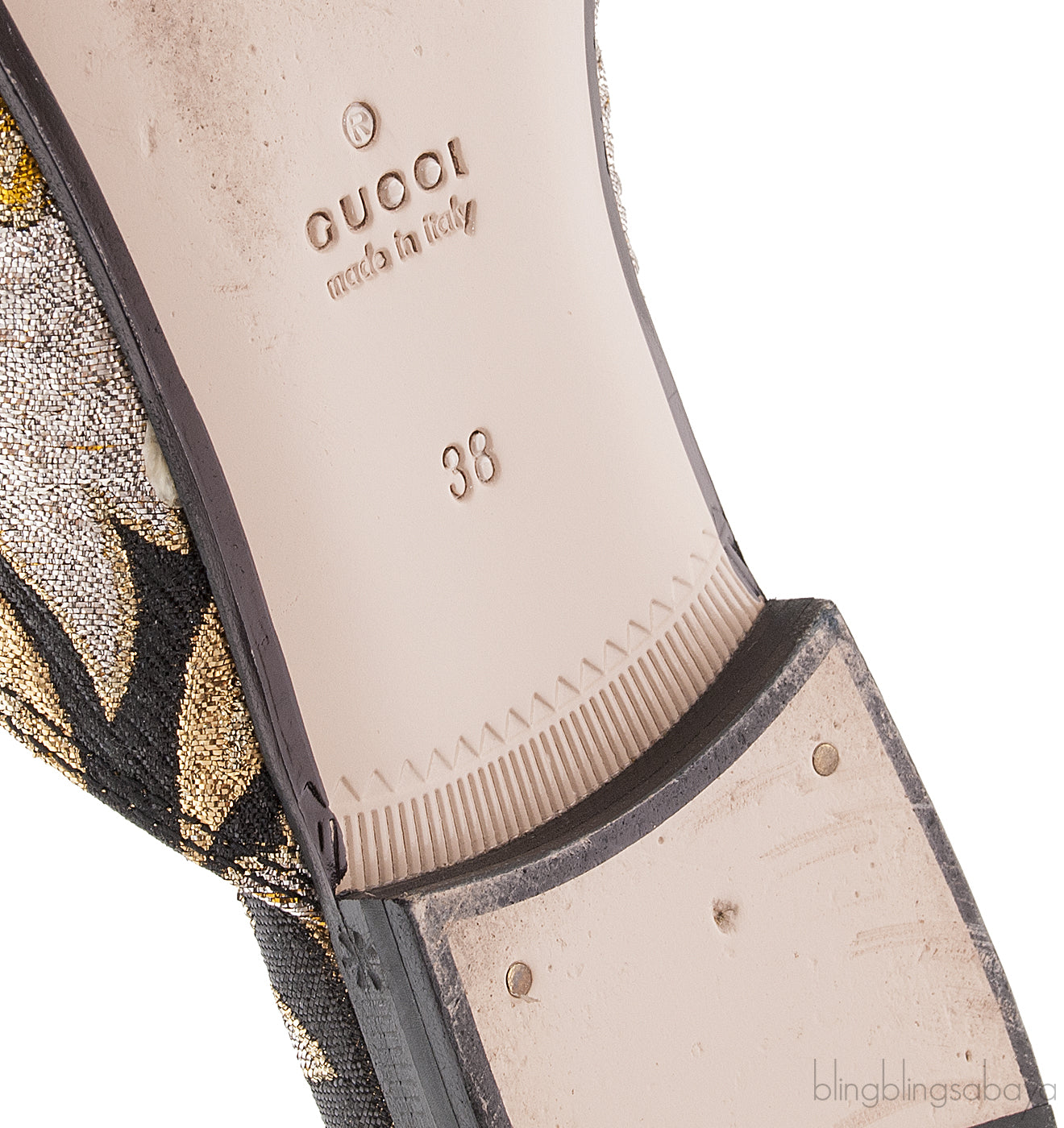 Floral Lurex Princetown Sandals