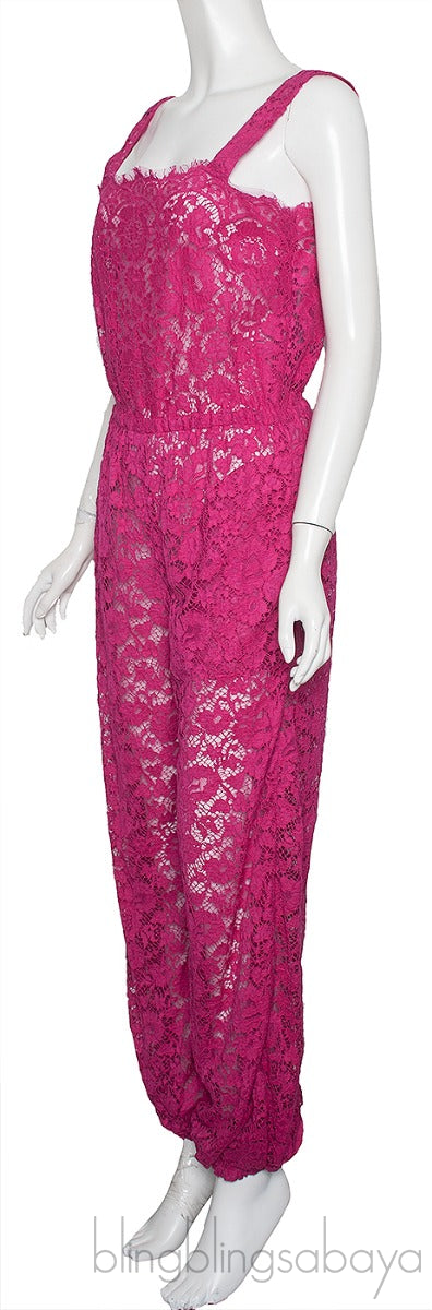 Fuchsia Lace Jumpsuit