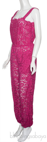 Fuchsia Lace Jumpsuit