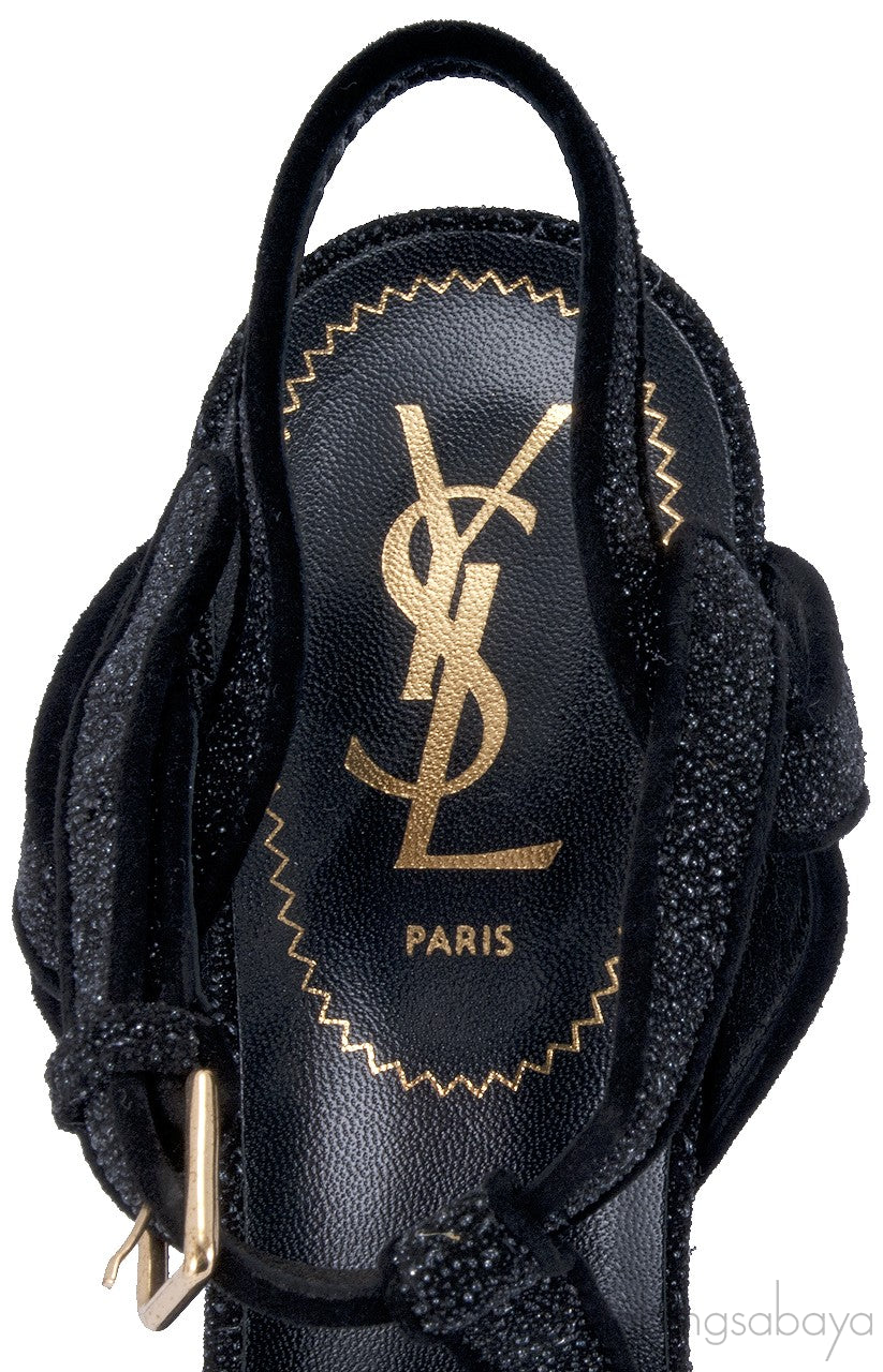 Glitter Finish Black Tribute Sandals